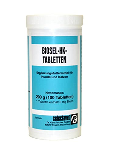 Selectavet Biosel-HK 100 Tabletten | Haut & Haar bei Hunden & Katzen | Biotin-Magel Haarausfall