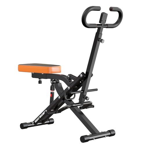 Image of SogesPower Squat Machine for Home Gym, Squat Rowing Machine with Adjustable Resistance and Optional Full Motion, Squat Assist Trainer for Glutes & Legs Workout, Up to 330lbs