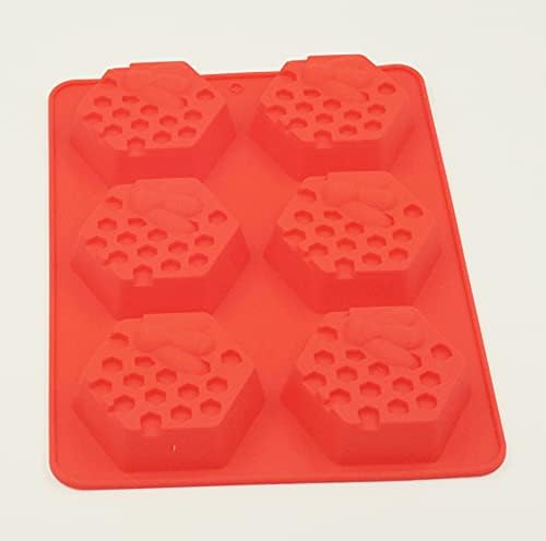 Selecto Bake 6 Cavities Silicone Soap 3D Bee Honeycomb Mould Beehive Baking Handmade Soap Making Molds Silicone Soap Moulds DIY Handmade Silicone Moulds for Soap Making for Chocolate Baking Jelly