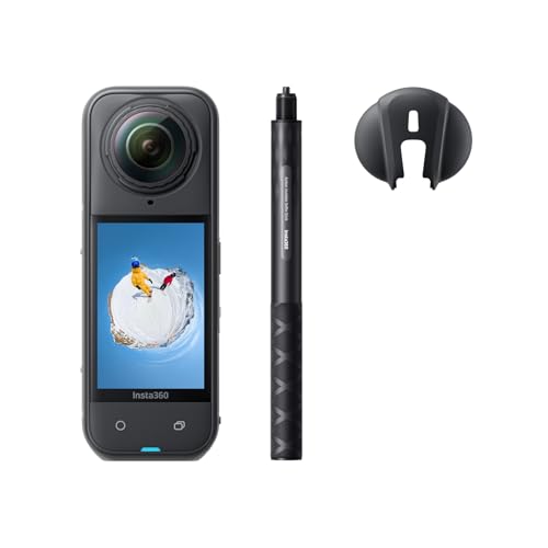 Image of Insta360 X5 Snowboard Bundle - Waterproof 8K 360 Action Camera, Invisible Selfie Stick Effect, Leading Low Light, Rugged & Replaceable Lens, 3-Hour Battery, Clear Audio, Stabilization