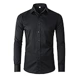 Beninos Men's Dress Shirts Casual Long Sleeve Button Down Shirt (5618 Black, M)