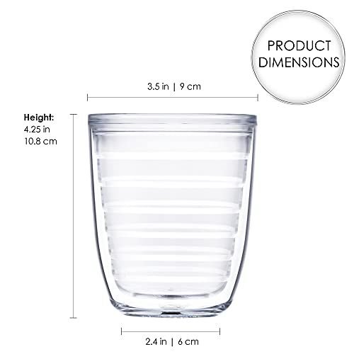 Clear Tritan Plastic Insulated Tumblers | Bpa Free And Top Rack Dishwasher Safe | Made In Usa | Perfect For Iced Tea, Sangria, Lemonade | Best For Home, Kitchen, Restaurants (4, 12 Oz) #TOP1