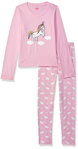 Amazon Brand - Symbol Girl's Cotton Mix Pajama Set Pack of 2 (JHAW19GSW051_Multicolor 4_10-11 Years)
