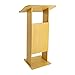 Mobile Presentation Stand Rolling Podium with Wheels and Storage Shelf Oak Color Lectern for Classroom Church Conference and Home Office Use