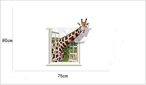 Miniatura 7 de Animal Series SN-73 3D jirafa de ventana niños niños bebé vinilo extraíble DIY pared arte adhesivo decorativo decorativo  cuarto de bebé, hogar,
