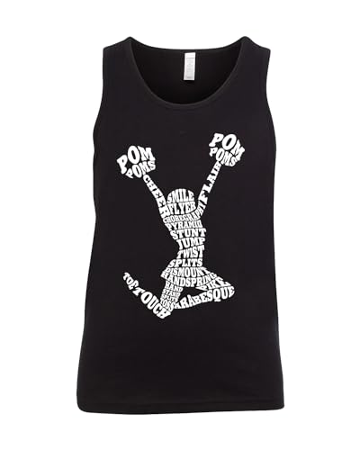 Threadrock Girls Cheerleader Typography Cheer Word Art Youth Tank Top
