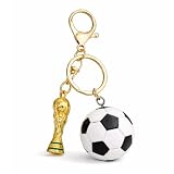 DHJWDUX 1 Llaveros de Fútbol, Merchandising del Mundial, Llavero Mini Copa del Mundo, Llaveros Coleccionables para Mochilas, Regalo para Fans y Aficionados, Hombre, Multicolor