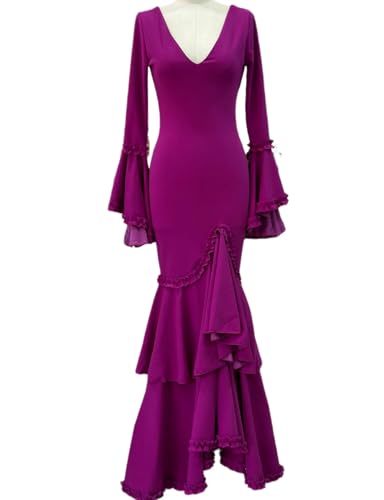 Genérico Vestido Flamenca Poliester (FR/ES, Letras, XXL, Regular, Regular, BUGANVILLA)