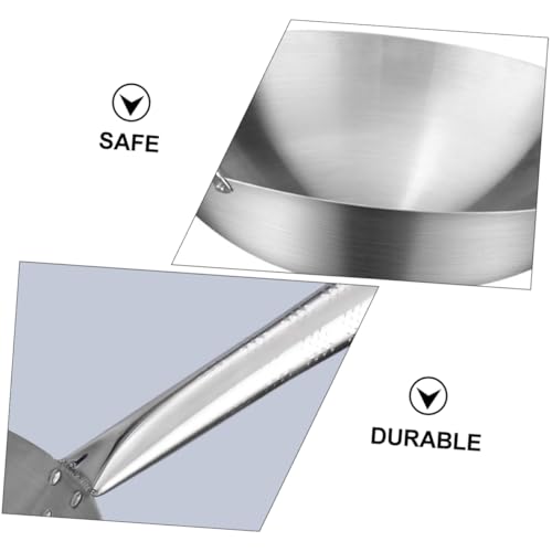 Wok con fondo redondo de acero inoxidable antiadherente miniatura 5