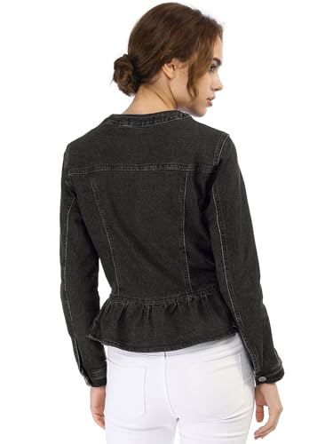 Veste en denim courte à basque pour structurer les silhouettes féminines - 5