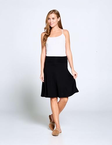 Popana Womens Casual Knee Length A-Line Stretch Midi Skirt Plus Size3