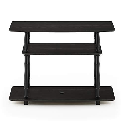 Image of Furinno Turn-N-Tube No Tools 3-Tier Entertainment Center TV Stand for TV up to 32 Inch, Plastic Classic Tubes, Espresso /Black