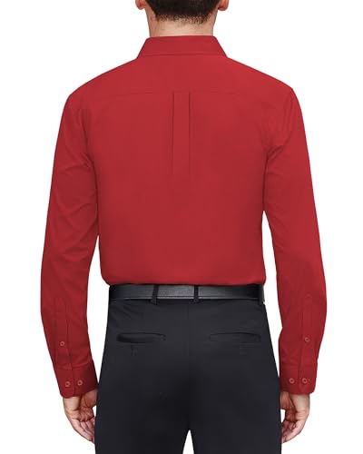J.VER Men's Dress Shirts Stretch Stain Shield Long Sleeve Solid Formal Shirt Business Casual Button Down Shirts