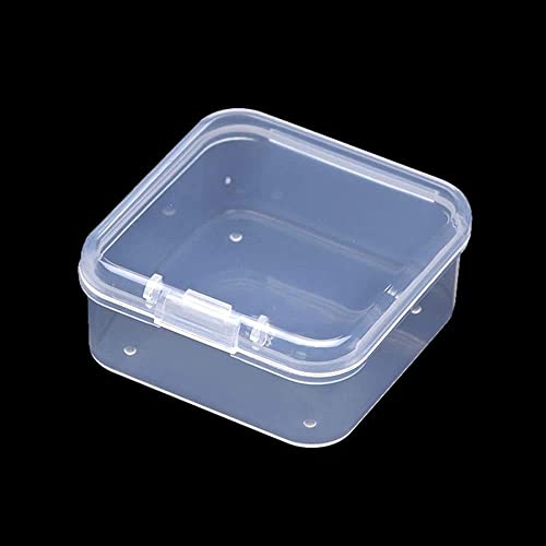 Image of 5 Pcs Plastic Jewelry Storage Containers, Mini Clear Square Box Empty Case with Lid for Earplugs, Jewelry, Hardware or Other Small Crafts Boxes and Organizers