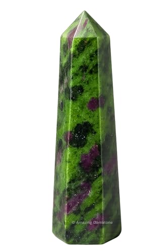 Image of Amazing Gemstone Ruby Zoisite Crystal Towers - Natural Healing Crystal Point Obelisk for Reiki Healing and Crystal Grid (2 inch to 3 inch INCH)