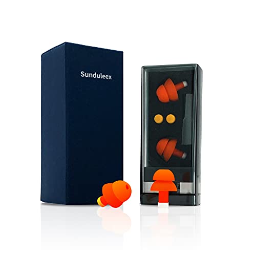 Sunduleex Reusable Ear Plugs for Sleeping, Silicone Ear Plugs Noise Cancelling, Ear Plugs Swimming Kids Adults, Musicians Concert Ear Plugs for Work, Shooting, Motorcycle, Rave, Flights, (3 Pairs)