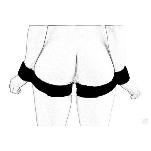 image for Edonsor Body Game Straps Toy Nylon Wrist Cuff Thigh Cuffs to Bind, Bla