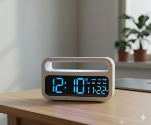 Image of CBK 7-Inch Digital Alarm Clock, Table Clock,Night Light Dimmer,Snooze, USB Ports, Super Loud Alarm for Heavy Sleepers for Home, Office, Student, Bedroom, Living Room(Radio Alarm Clock)
