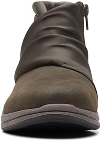 Clarks Women's Breeze Dusk Ankle Boot, Dark Olive Textile, 8 | Image 2
