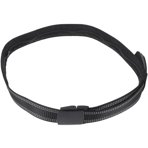 LALADEFIEE Cinturón de Dinero para Viajes con Almacenamiento Oculto, Cinturón de Cintura para Hombre en Tejido Negro con Hebilla de Aleación Seguro y Discreto para Actividades al Aire Libre