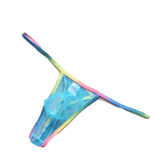 Sexy Men's Thong Underwear Mesh See Through Underpants Low Waist U-Shaped Pouch Fun Underwear