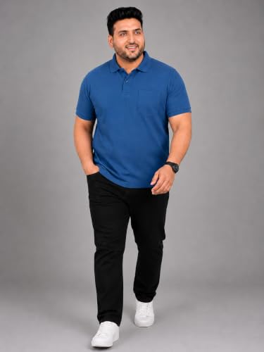 Image of INKKR Plus Size Solid Men's Polo Neck T-Shirt