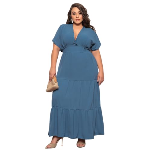 Vestido Longo Feminino Evangélico Três Marias Acinturado Linha Luxo (BR, Alfa, GG, Regular, Regular,