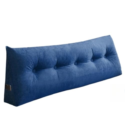 Hrzisda くさび形の紐付き枕飾りが付いたコットンとリネンの混紡ヘッドボード、標準サイズのヘッドボード サポート、電動ポジショニング、寮やリビングルーム用の多目的クッション、取り外して洗えるカバーが付いたデイベッド。 (長さ80cm×厚さ20cm×高さ