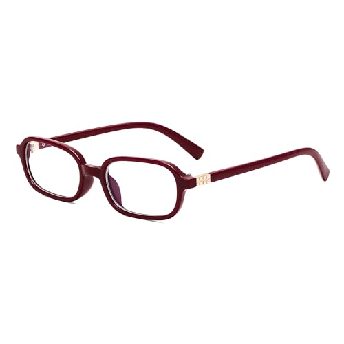 Image of FEISEDY Fashion Rectangular Blue Light Glasses for Women Retro Small Frames Vintage Trendy 90s Square Eyeglasses B0255