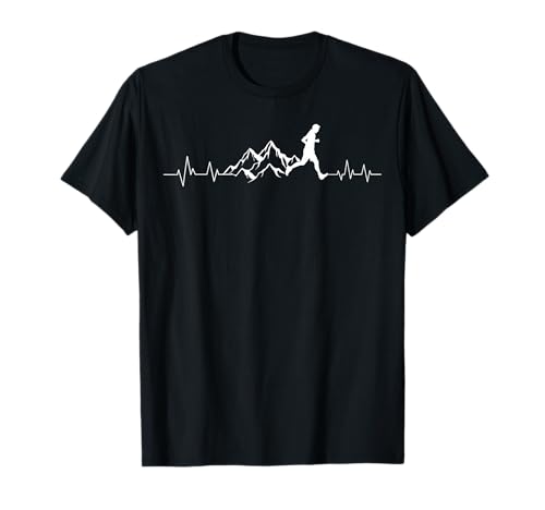 Trail Running Heartbeat Ultra Runner Mountain Sport Activity T-Shirt