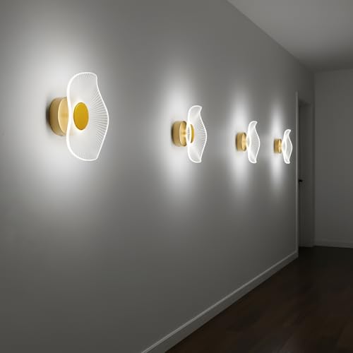 Image of Lamp master Luxury Crystal Wave Wall & Ceiling Lamp | 3-in-1 Color Changing Light | Antique Gold Finish | Modern Decorative Light for Living Room, Bedroom, Bedside, Hall, Restaurants, Home & Office