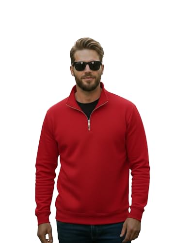 Image of Mack Jonney Men's Fleece Half-Zip High Neck Sweatshirt | Warm & Stylish Winter Wear -JM4380