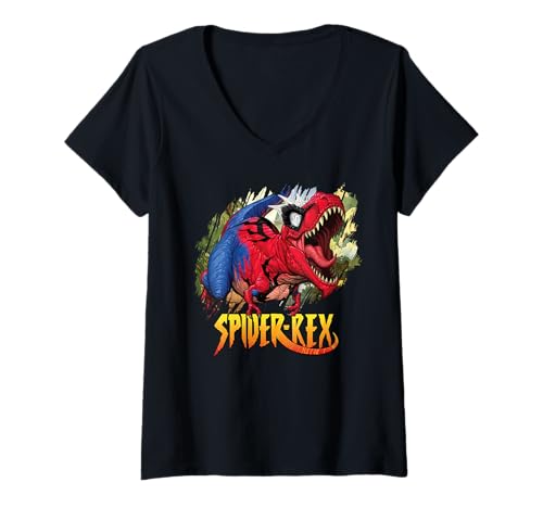 T-shirt Spider-Man Spider-Rex col V pour femme Marvel original