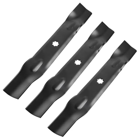 Fourtry GY20852 Mower Blades Fit for John Dee re 48" Lawn Mower, GX21784 High Lift Mower Blades Compatible with 145 155C D140 D150 D160 LA130 LA140 LA145, Replace for GX21785 AM137757 AM141035, 3 Pack Cover