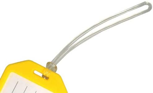 Bulk 500 Pack - 6 Inch Premium Clear Plastic Luggage Tag Holder/Worm Loops for Bag Tags, by Specialist ID