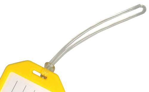 100 Pack - 6 Inch Premium Clear Plastic Luggage Tag Holder/Worm Loops For Bag Tags, By Specialist Id #TOP5