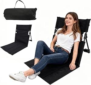 Camping Chair Lightweight Camping Chair Foldable Beach Floor Chair Outdoor Folding Beach Chair with Storage Bag Beach Lounger Mat Reclining Stable Structure Floor Lounger for Fishing Hiking-image-41