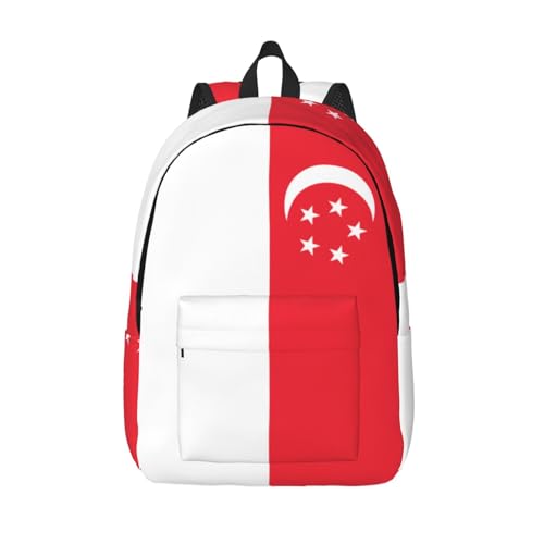Sac à dos drapeau de Singapour WURTON en toile pour le travail et le quotidien