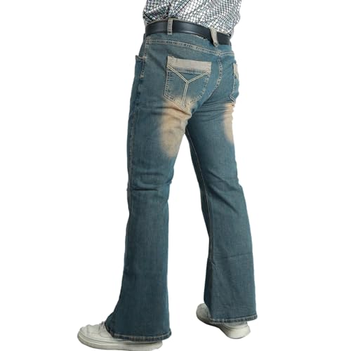 Mens Bell Bottom Pants 70s Disco Outfit Vintage Pants High Waisted Flare Jeans3