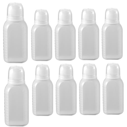 SWEETBIUTI Botellas de aderezo de Ensalada, 10 Piezas de 100 ml de Botellas de expulsión de PP para Salsas con Tapa y Escala a Prueba de Polvo, compresión de condimentos multipropósito.
