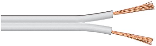 electrosmart 20m White Loud Speaker Cable Wire - Multi-Strand Ideal for Car Audio & Home HiFi - Outside Dimensions of Cable: 4mm x 2mm electrosmart 20m White Loud Speaker Cable Wire - Multi-Strand Ideal for Car Audio & Home HiFi - Outside Dimensions of Cable: 4mm x 2mm