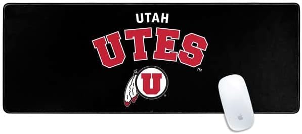 Skinit Extra Large Gaming Mouse Pad - Officially Licensed University of Utah Logo Design with Stitched Edges, Waterproof, Non-Slip Rubber Base, Desk Mat for Keyboard & Mouse, 35.75" x 15.4" inches