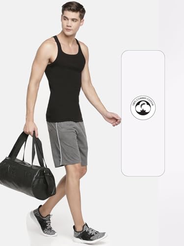 Image of Macroman M-Series Rocker Sports Vest for Men in 100% Combed Cotton with Square Neckline & Contoured Armholes