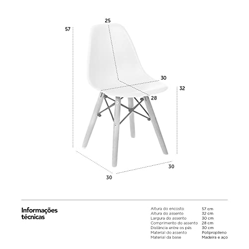 Cadeira infantil Eames Eiffel Junior cadeirinha kids Nude