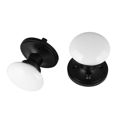 NCL   Pomos de puerta blancos sin llave, manijas de puerta de porcelana, perilla interior de puerta de baño