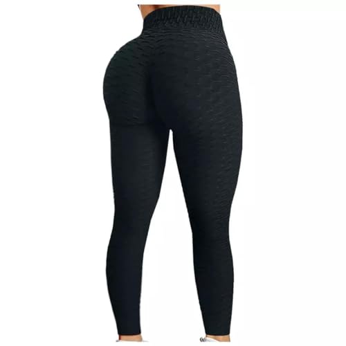 Image of Women Scrunch Booty Leggings High Waist Butt Lift Yogapants TIK Tok TightsBubble TexturedTummy Control High Waist Yoga Leggings Gym Wear for with Pocket