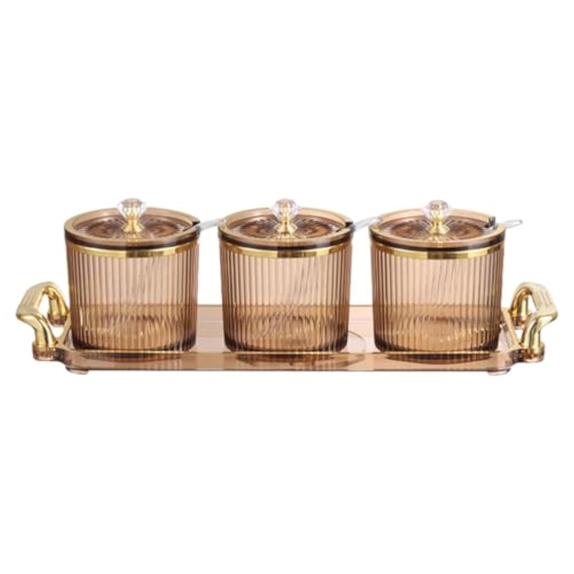 3 Pieces Stylish Simple Condiment Canisters Set