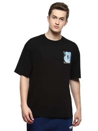 Image of hummel Wrap Men's Oversize Fit, Drop Shoulder Crew Neck Graphic Print Casual T-Shirt