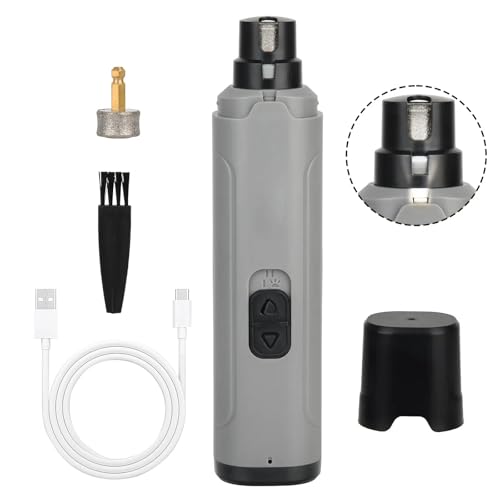 Qitiane Pet Nail Grinder with LED Light, 2 Speeds & Diamond Bit Grinder - Quiet Electric Dog Nail Trimmer for Small to Large Dogs, Cats, Puppies - USB Rechargeable File for Painless Paw Care at Home - image 6