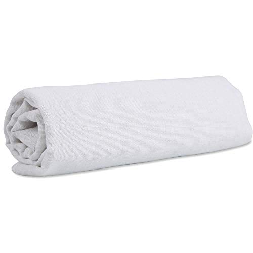 Zxiixz White Linen Needlework Fabric, (59In x 19In) Large Size Linen Fabric Cloth Embroidery Linen Fabric Cross Stitch Aida Cloth for Making Garment Craft Upholstery Flower Pot Decoration